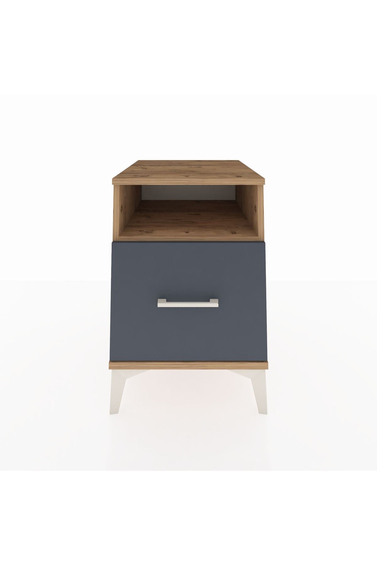 Kronos Komodin Tek Raflı Tek Çekmeceli 44x59x64 Çam-Antrasit