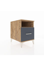 Kronos Komodin Tek Raflı Tek Çekmeceli 44x59x64 Çam-Antrasit