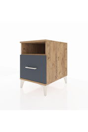 Kronos Komodin Tek Raflı Tek Çekmeceli 44x59x64 Çam-Antrasit