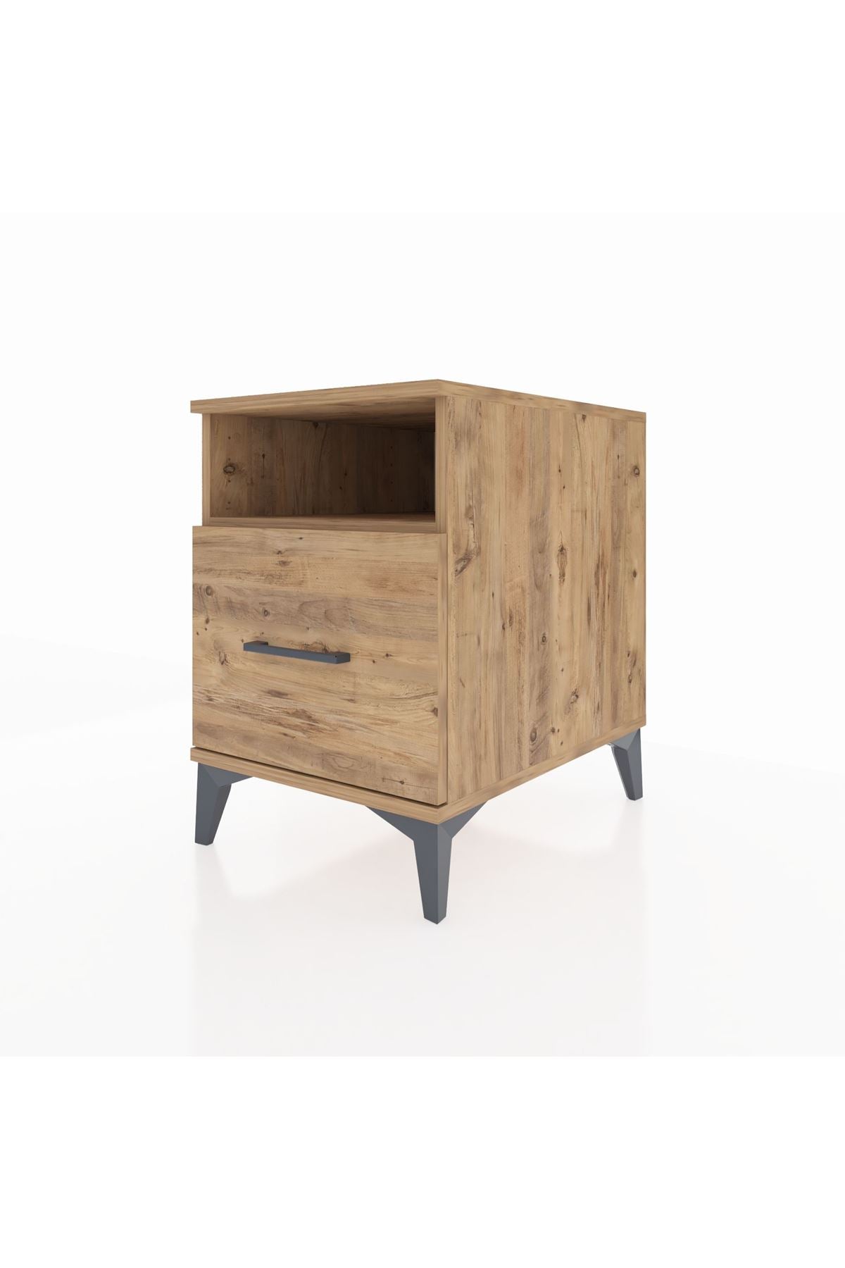 Kronos Komodin Tek Raflı Tek Çekmeceli 44x59x64 Çam-Çam