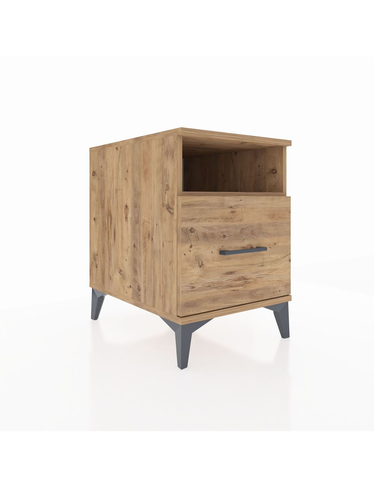 Kronos Komodin Tek Raflı Tek Çekmeceli 44x59x64 Çam-Çam