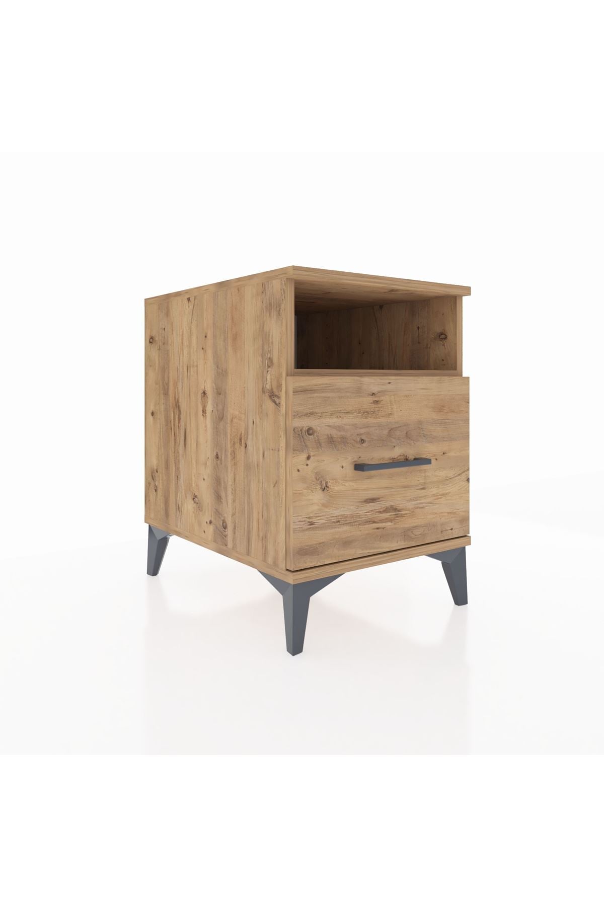 Kronos Komodin Tek Raflı Tek Çekmeceli 44x59x64 Çam-Çam