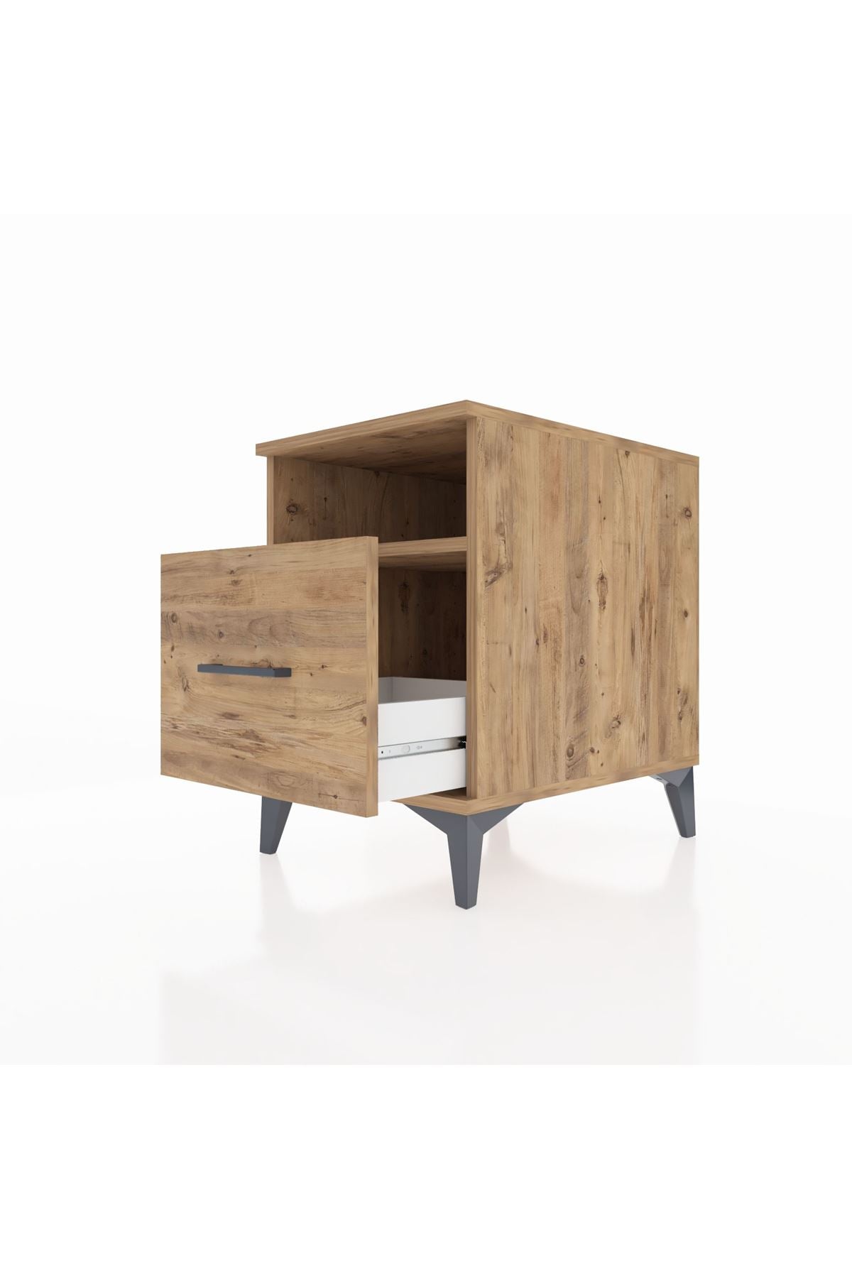 Kronos Komodin Tek Raflı Tek Çekmeceli 44x59x64 Çam-Çam