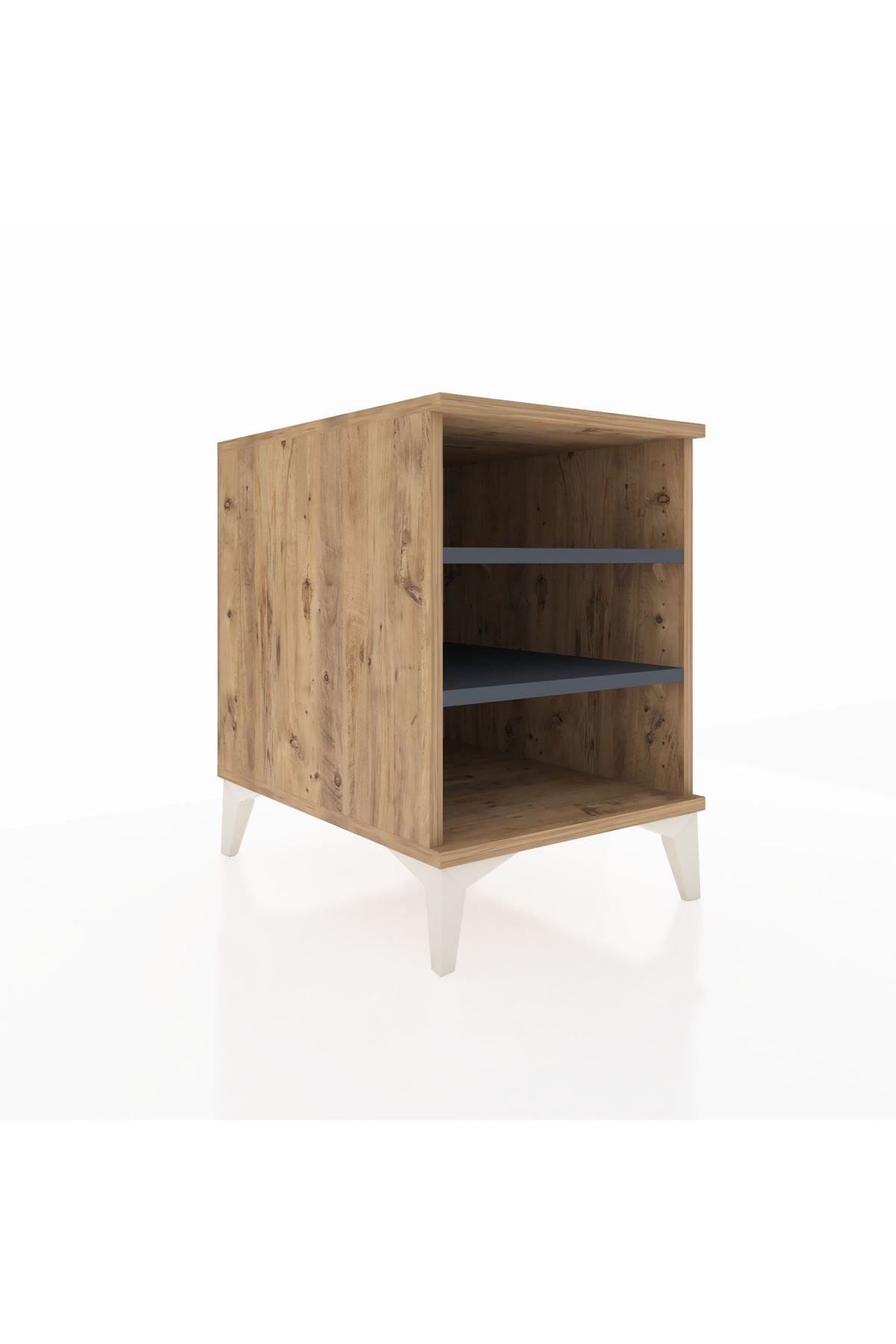 Kronos Komodin 2 Raflı 44x59x64 Çam-Antrasit