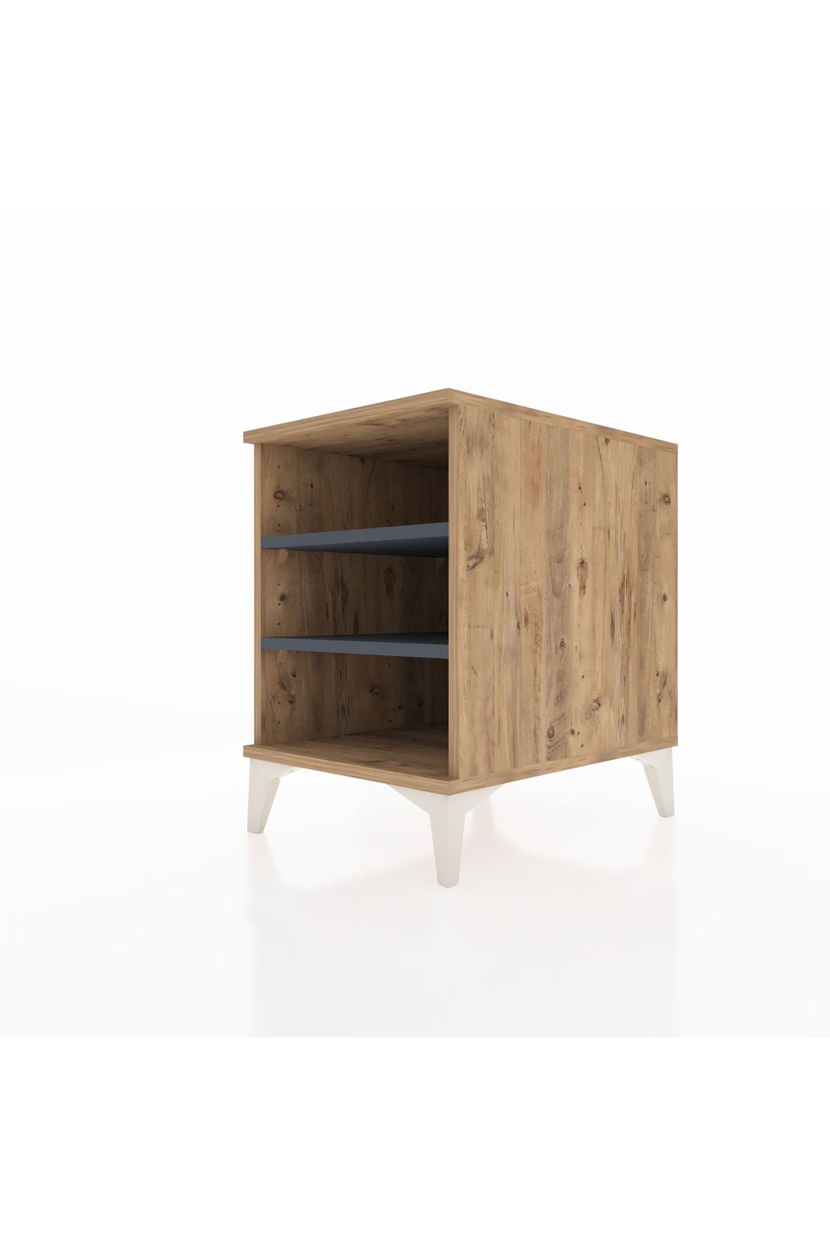 Kronos Komodin 2 Raflı 44x59x64 Çam-Antrasit