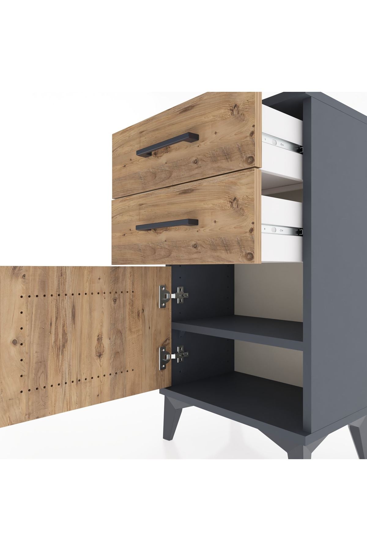 Arges Komodin 2 Raflı Tek Kapaklı 44x30x80 - S08M001V6A