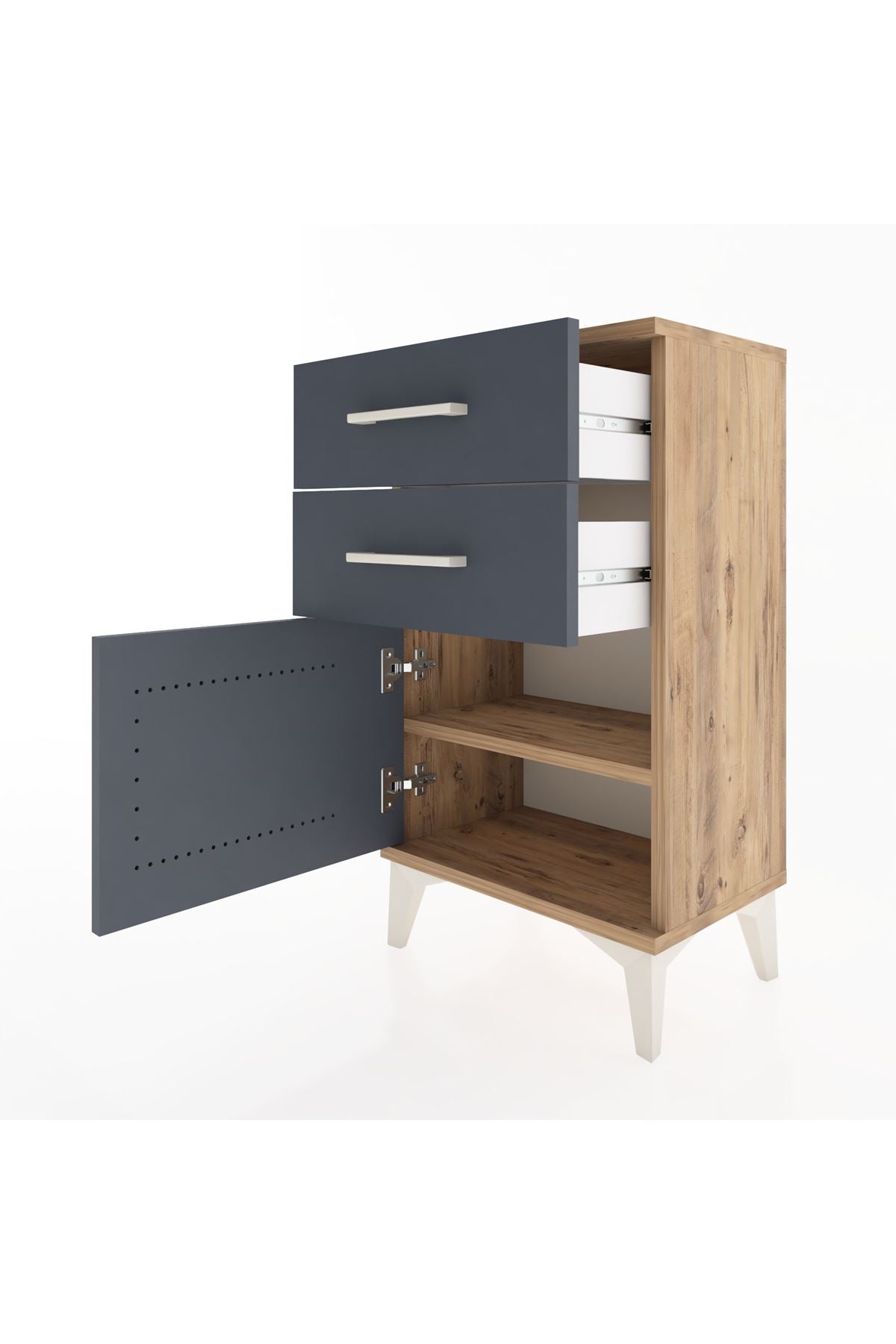 Arges Komodin 2 Raflı Tek Kapaklı 44x30x80 - S08M001V8A