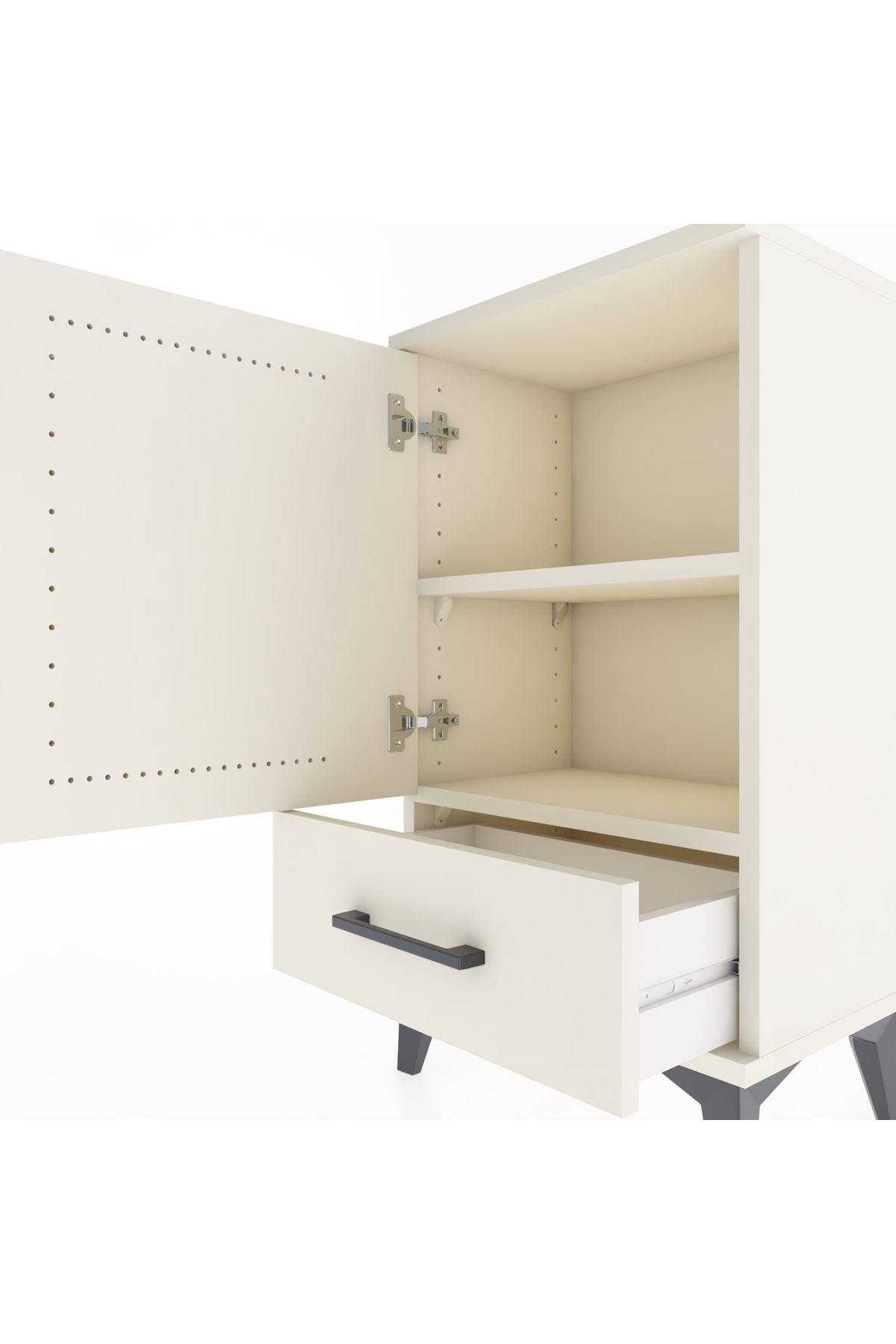 Arges Komodin 2 Raflı Tek Çekmeceli Tek Kapaklı 44x30x80 - S08M008V1A