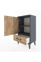 Arges Komodin 2 Raflı Tek Çekmeceli Tek Kapaklı 44x30x80 - S08M008V6A