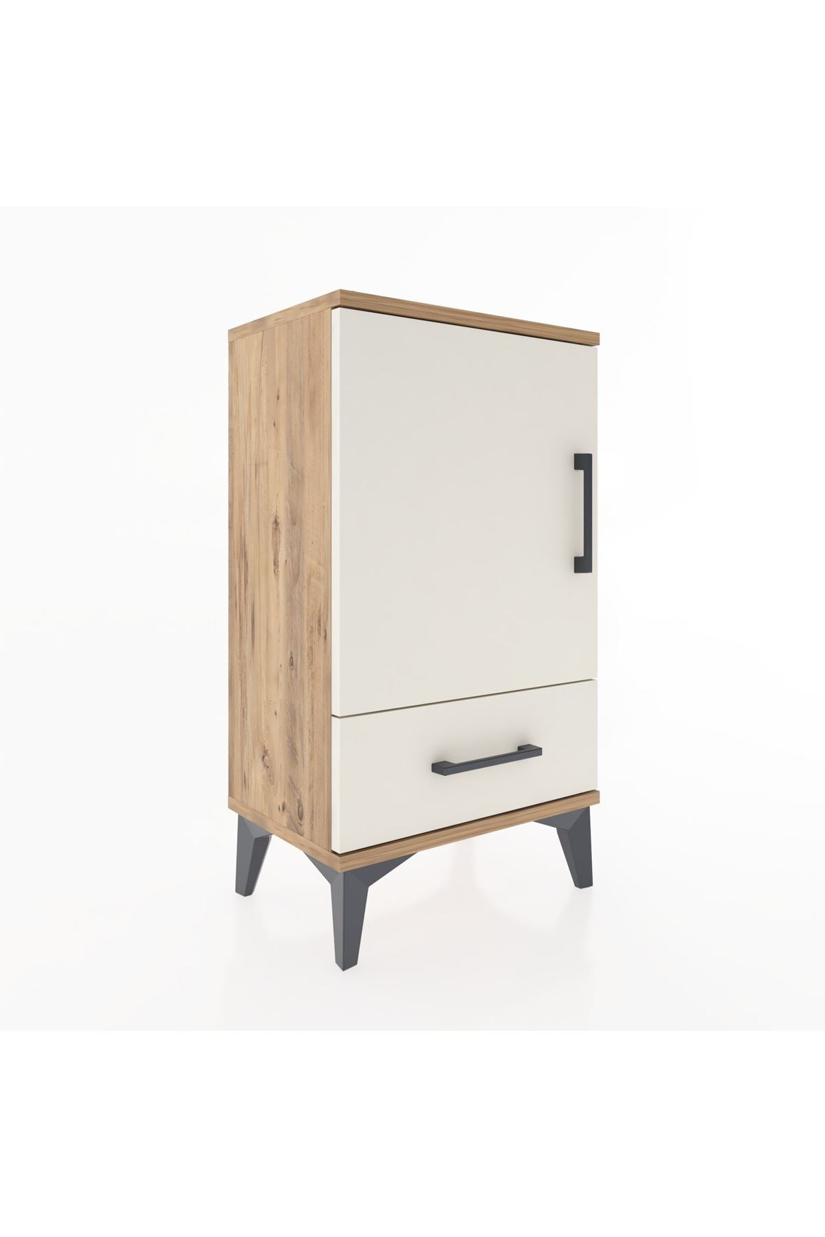 Arges Komodin 2 Raflı Tek Çekmeceli Tek Kapaklı 44x30x80 - S08M008V7A