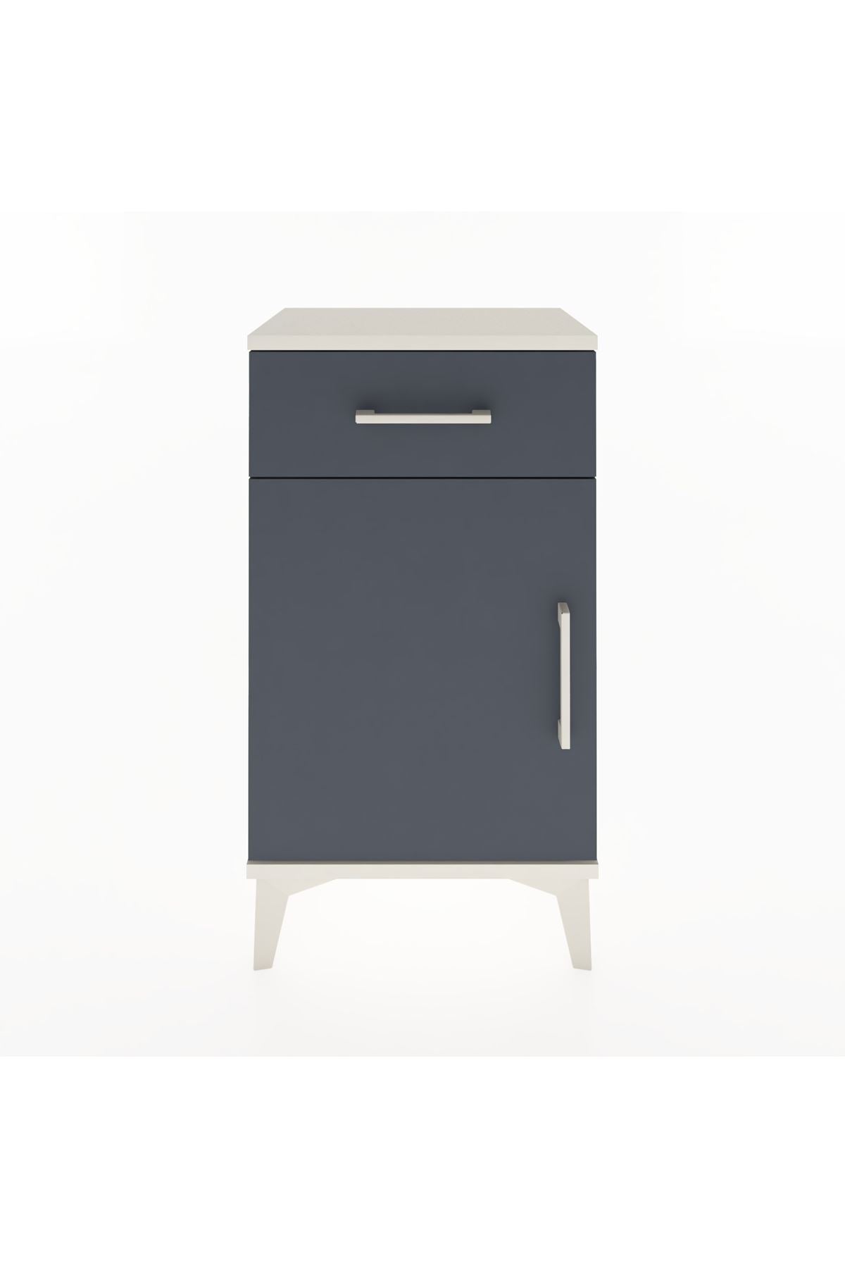 Arges Komodin 2 Raflı Tek Çekmeceli Tek Kapaklı 44x30x80 - S08M009V2A