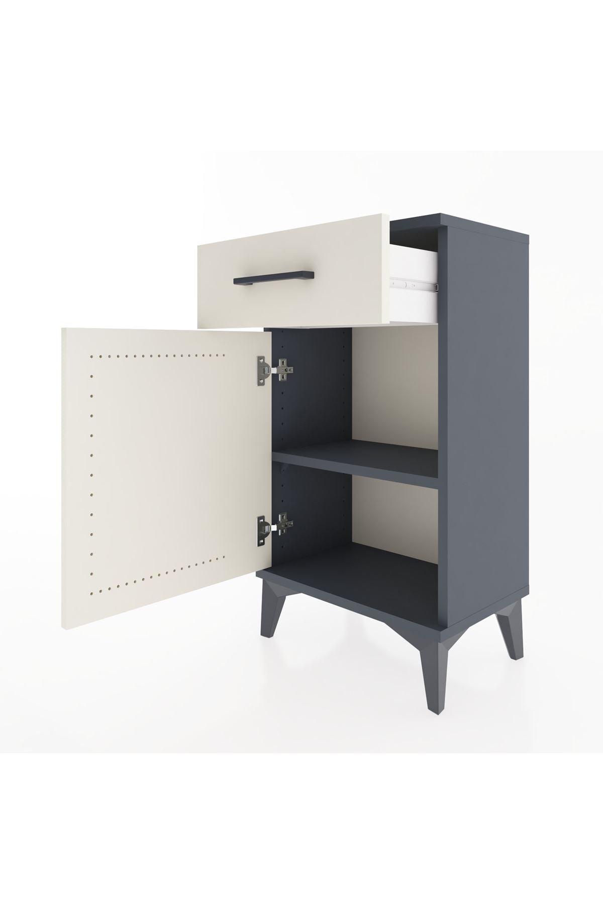 Arges Komodin 2 Raflı Tek Çekmeceli Tek Kapaklı 44x30x80 - S08M009V4A