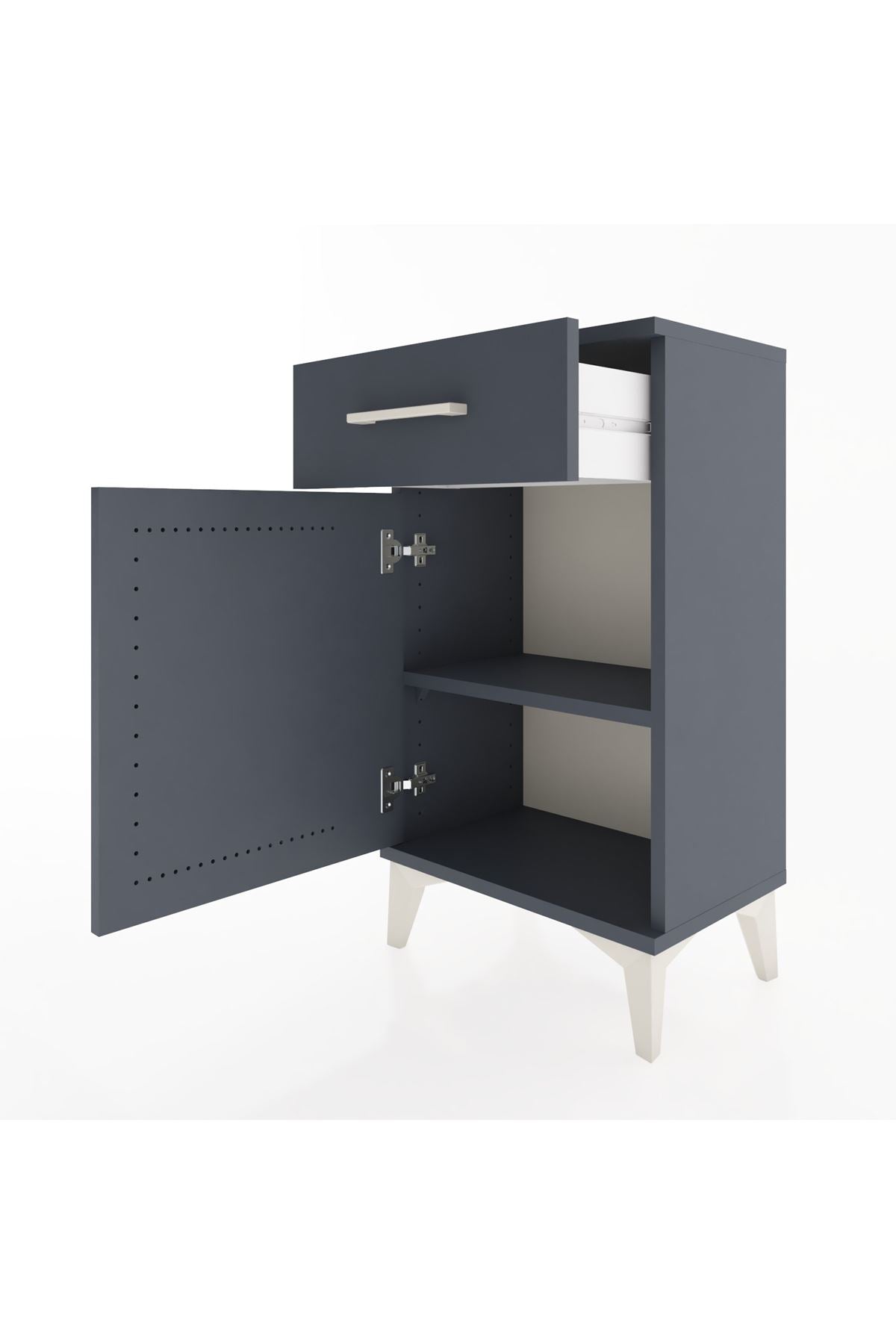 Arges Komodin 2 Raflı Tek Çekmeceli Tek Kapaklı 44x30x80 - S08M009V5A