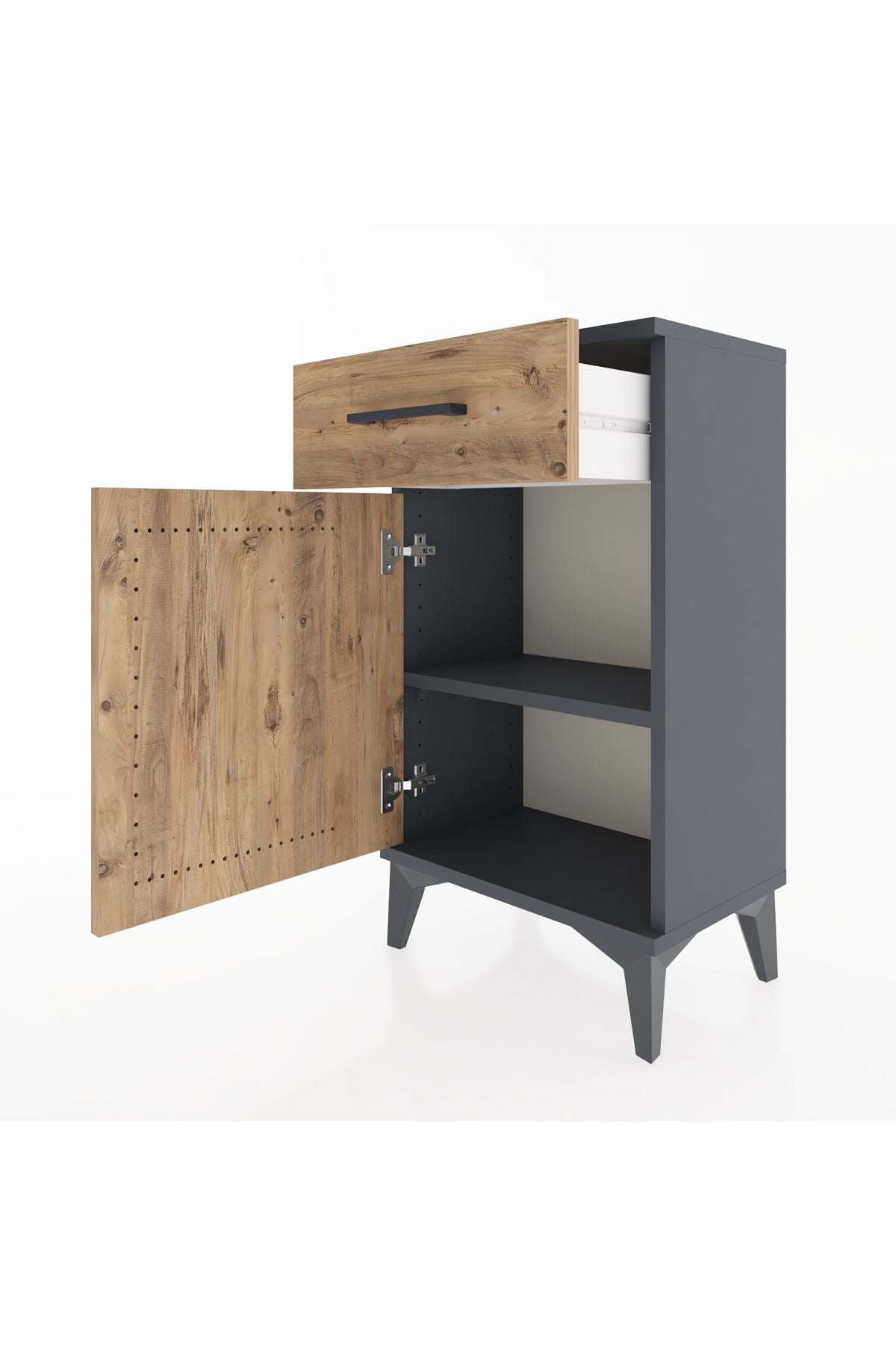 Arges Komodin 2 Raflı Tek Çekmeceli Tek Kapaklı 44x30x80 - S08M009V6A