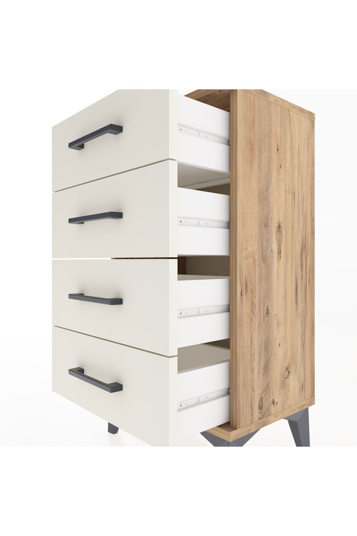 Arges Komodin 2 Raflı Tek Kapaklı 44x30x80 - S08M011V7A