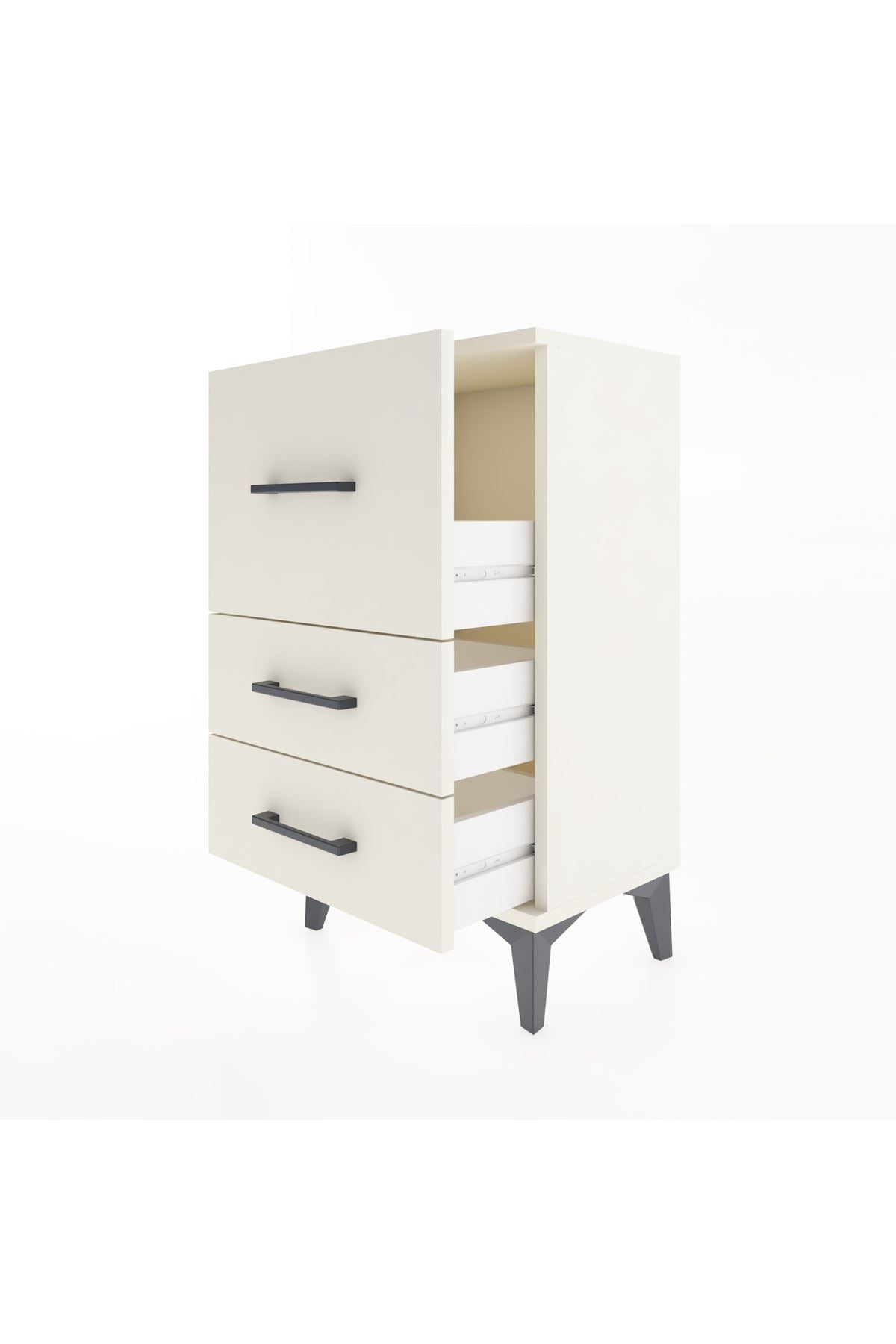Arges Komodin Tek Raflı 2 Çekmeceli 44x30x80 - S08M014V1A