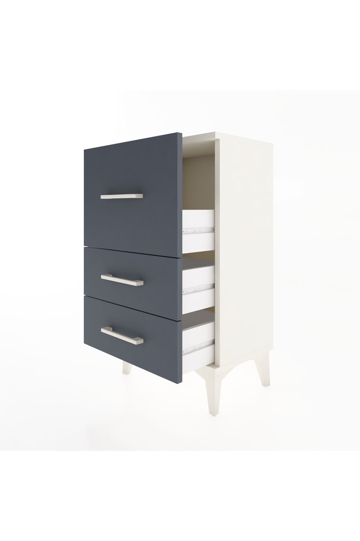 Arges Komodin Tek Raflı 2 Çekmeceli 44x30x80 - S08M014V2A