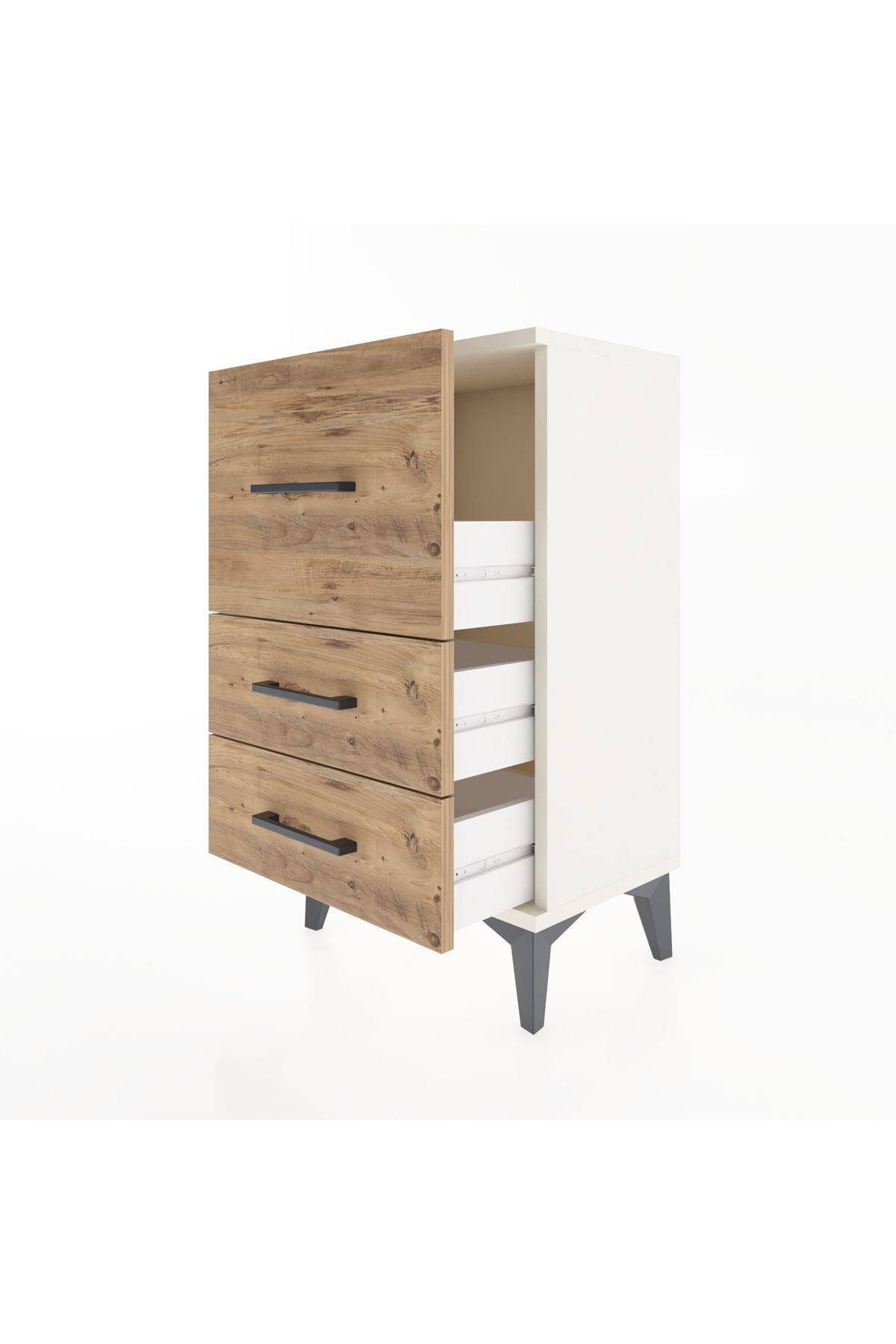 Arges Komodin Tek Raflı 2 Çekmeceli 44x30x80 - S08M014V3A