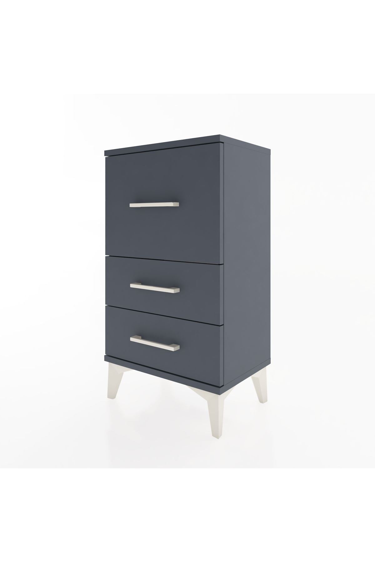Arges Komodin Tek Raflı 2 Çekmeceli 44x30x80 - S08M014V5A