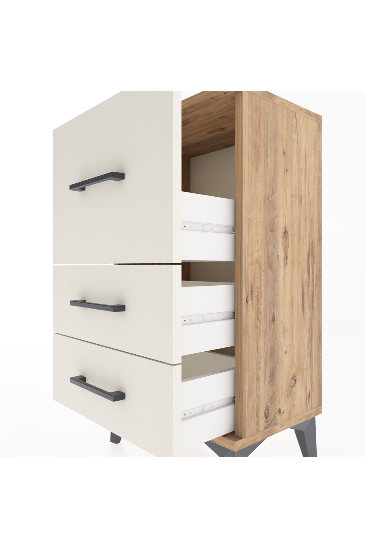 Arges Komodin Tek Raflı 2 Çekmeceli 44x30x80 - S08M014V7A