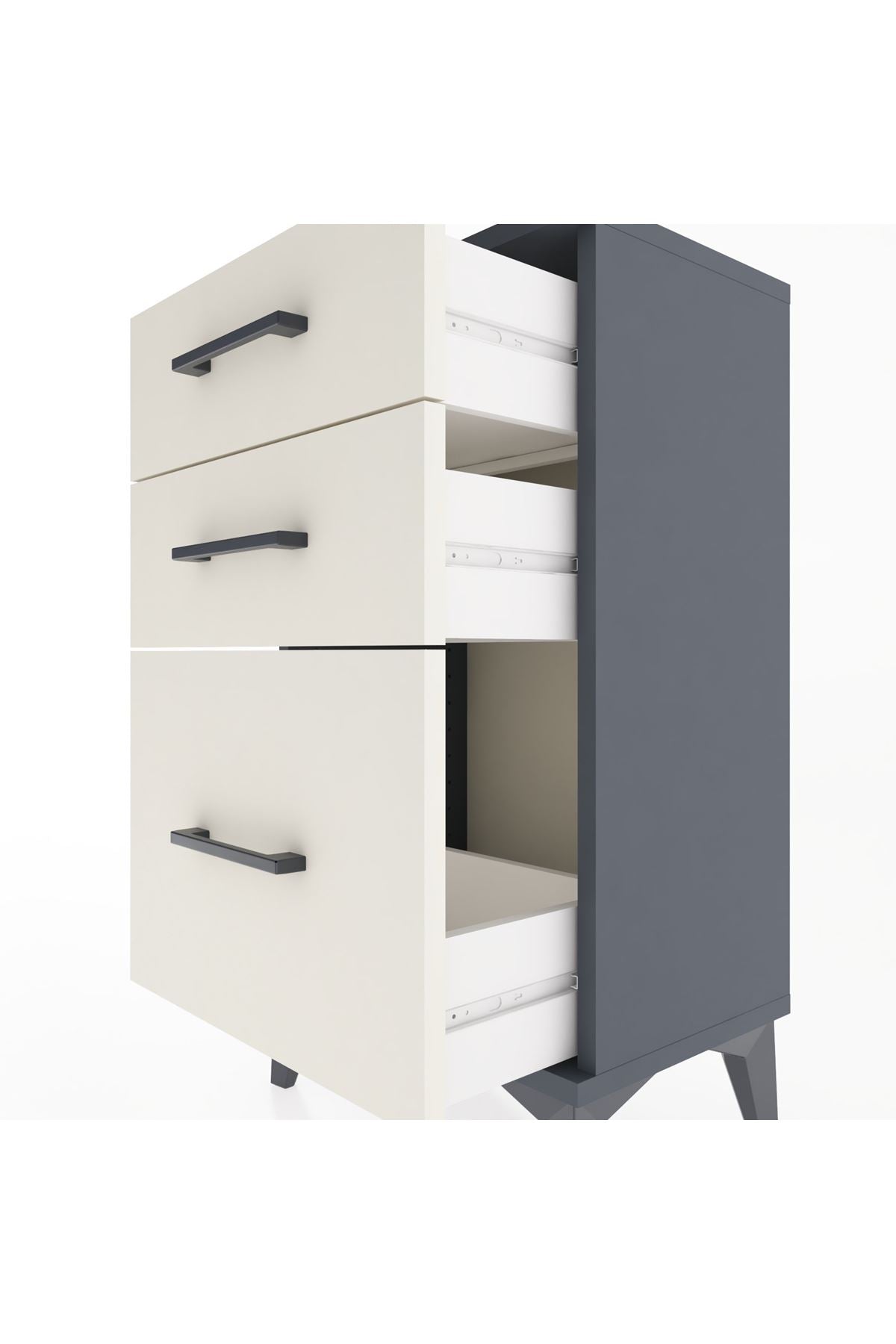 Arges Komodin 3 Çekmeceli 44x30x80 - S08M015V4A