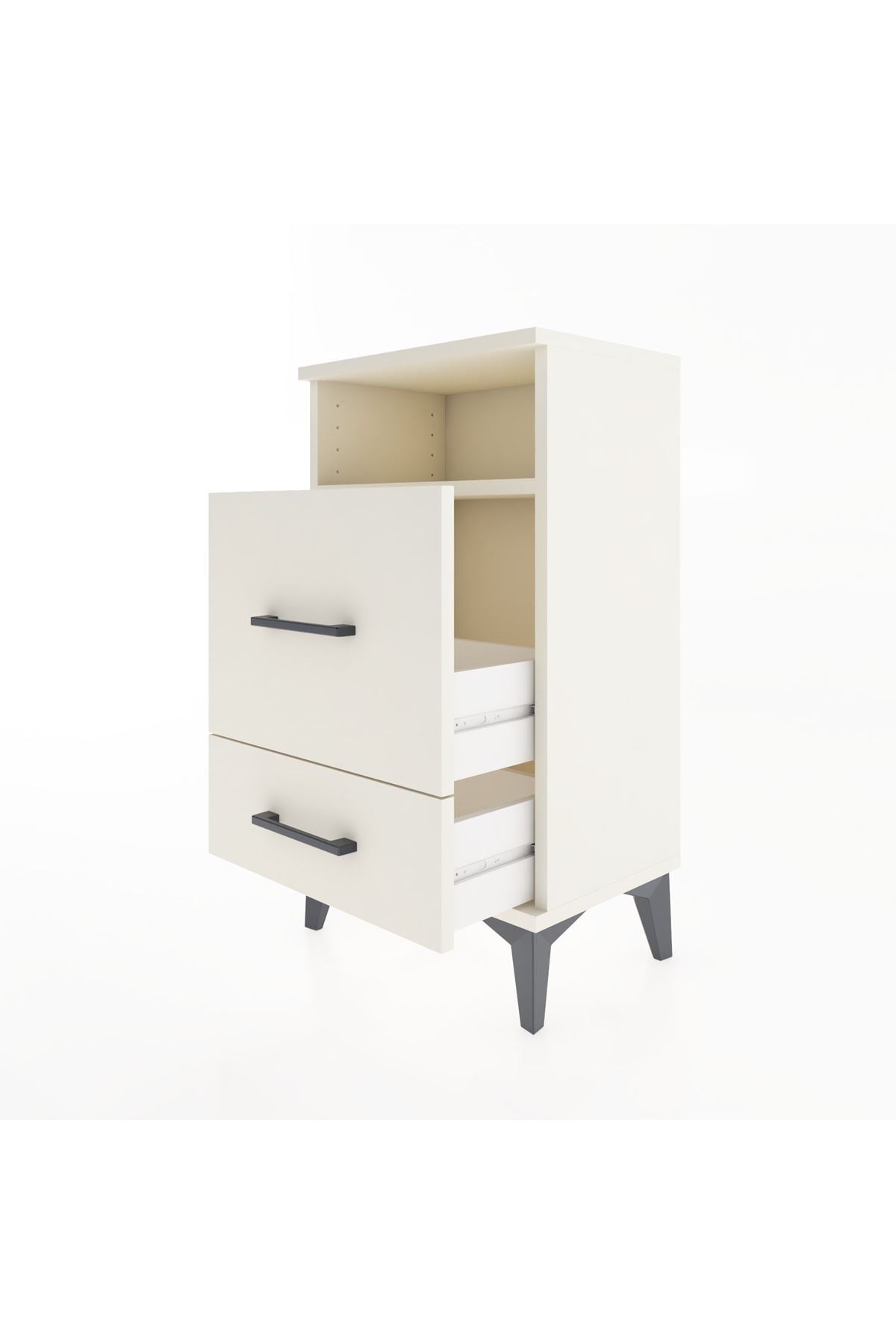 Arges Komodin Tek Raflı 2 Çekmeceli 44x30x80 - S08M017V1A