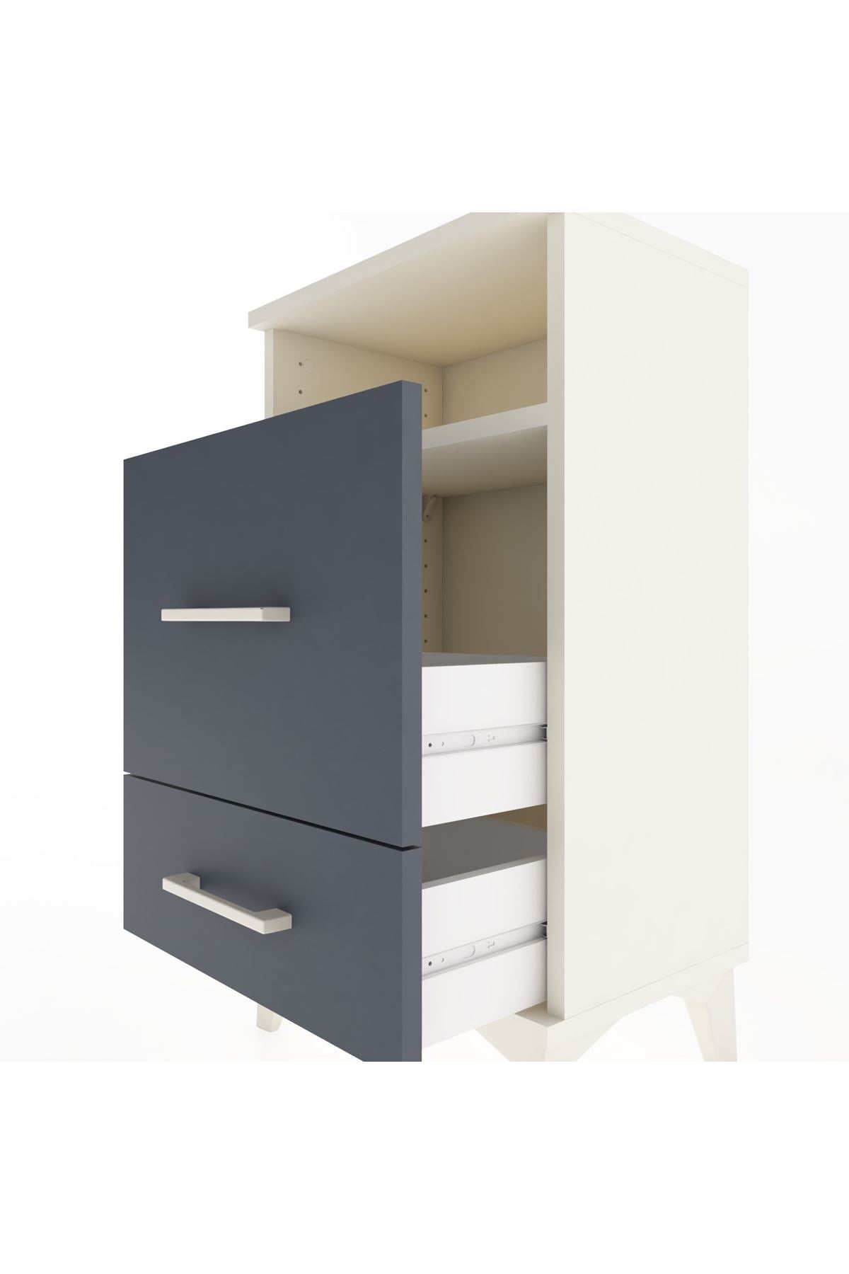 Arges Komodin Tek Raflı 2 Çekmeceli 44x30x80 - S08M017V2A