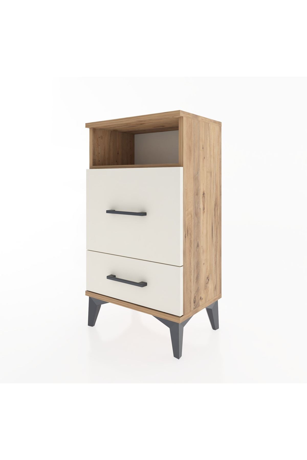 Arges Komodin Tek Raflı 2 Çekmeceli 44x30x80 - S08M017V7A