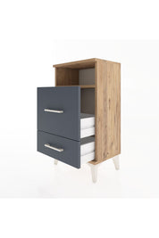 Arges Komodin Tek Raflı 2 Çekmeceli 44x30x80 - S08M017V8A