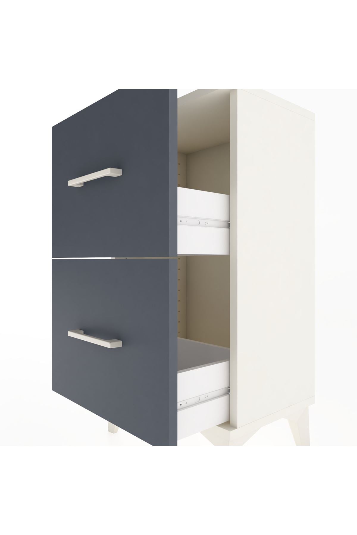 Arges Komodin Tek Raflı 2 Çekmeceli 44x30x80 - S08M018V2A