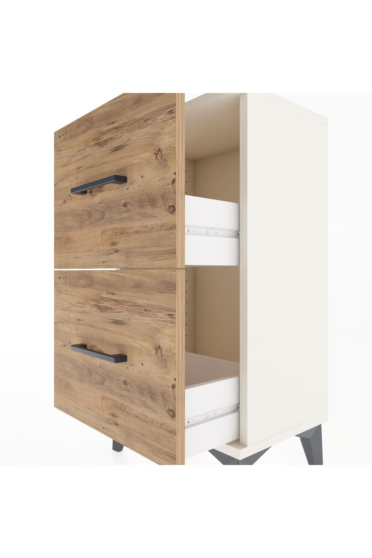 Arges Komodin Tek Raflı 2 Çekmeceli 44x30x80 - S08M018V3A