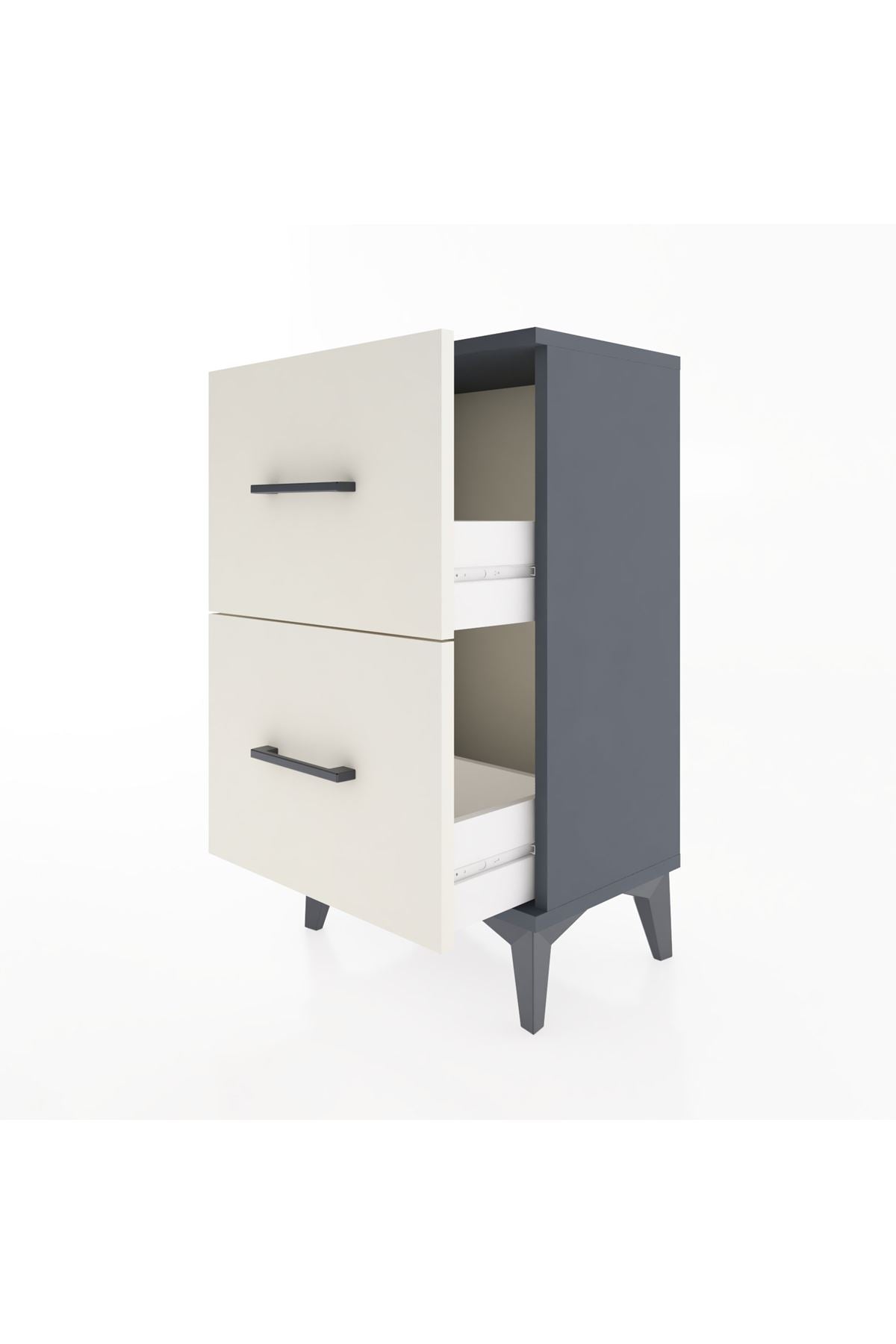 Arges Komodin Tek Raflı 2 Çekmeceli 44x30x80 - S08M018V4A