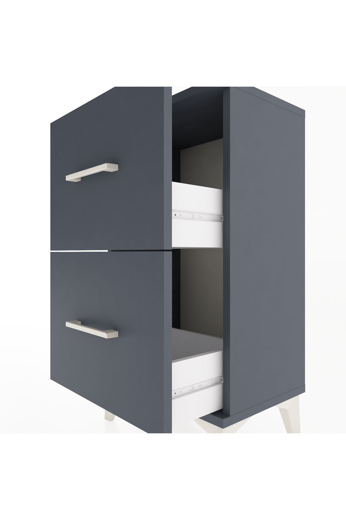 Arges Komodin Tek Raflı 2 Çekmeceli 44x30x80 - S08M018V5A