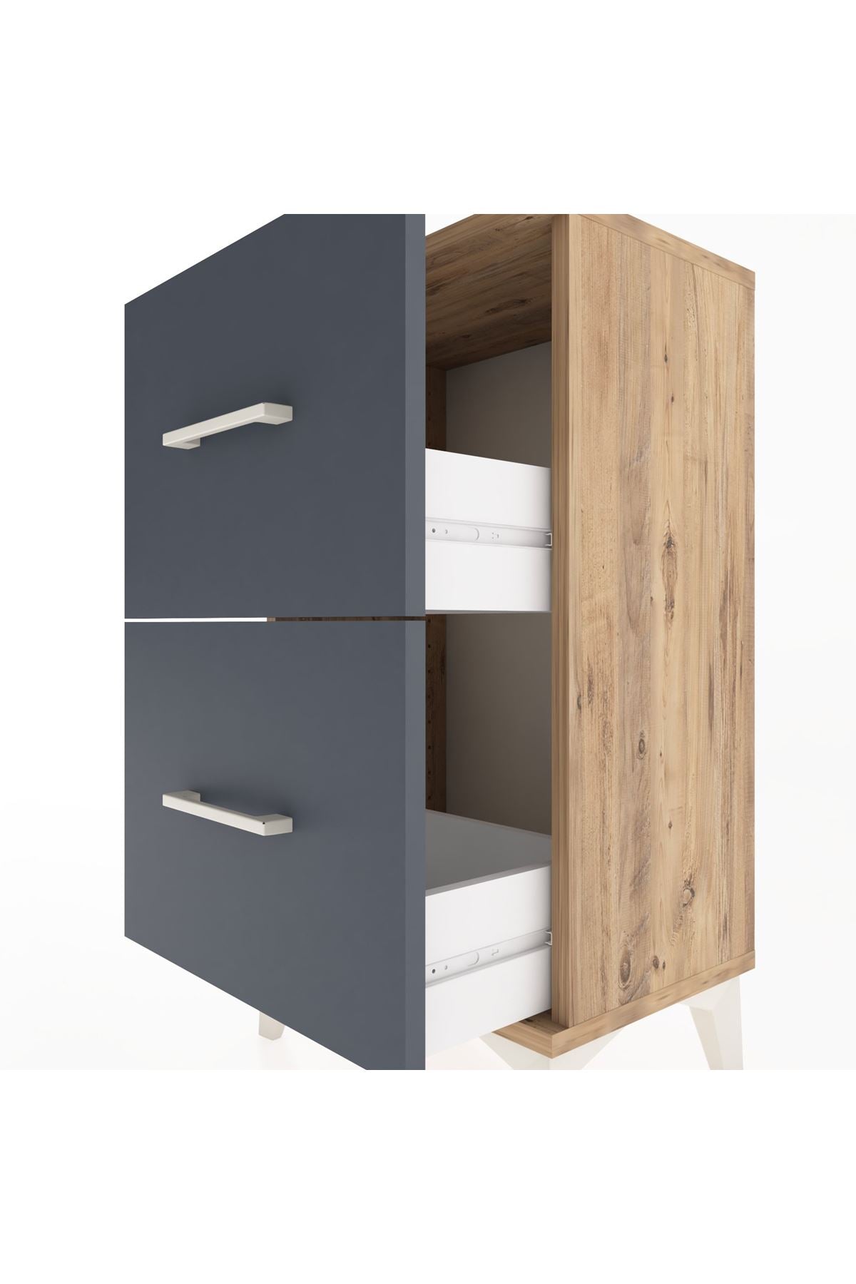 Arges Komodin Tek Raflı 2 Çekmeceli 44x30x80 - S08M018V8A