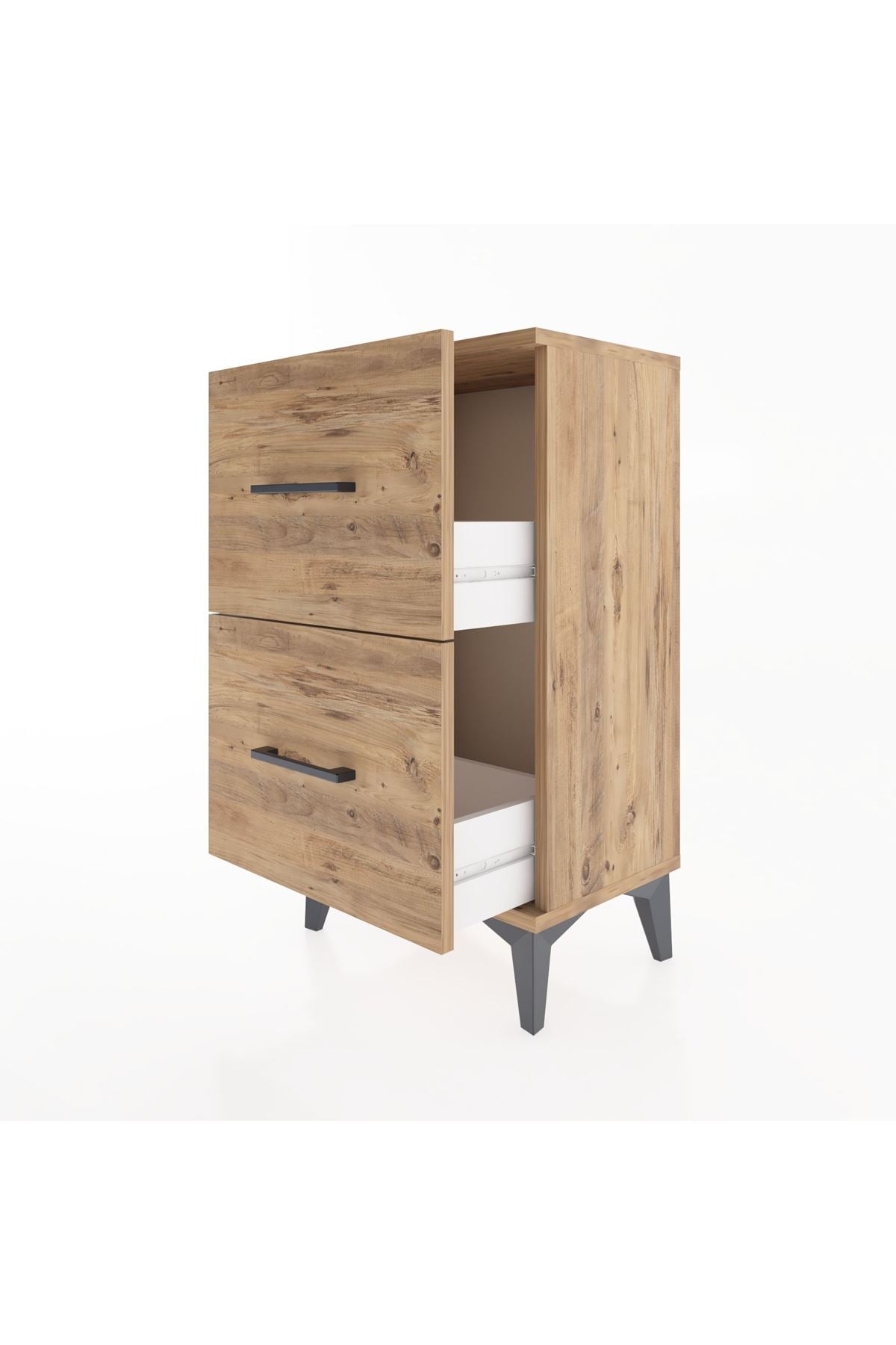 Arges Komodin Tek Raflı 2 Çekmeceli 44x30x80 - S08M018V9A