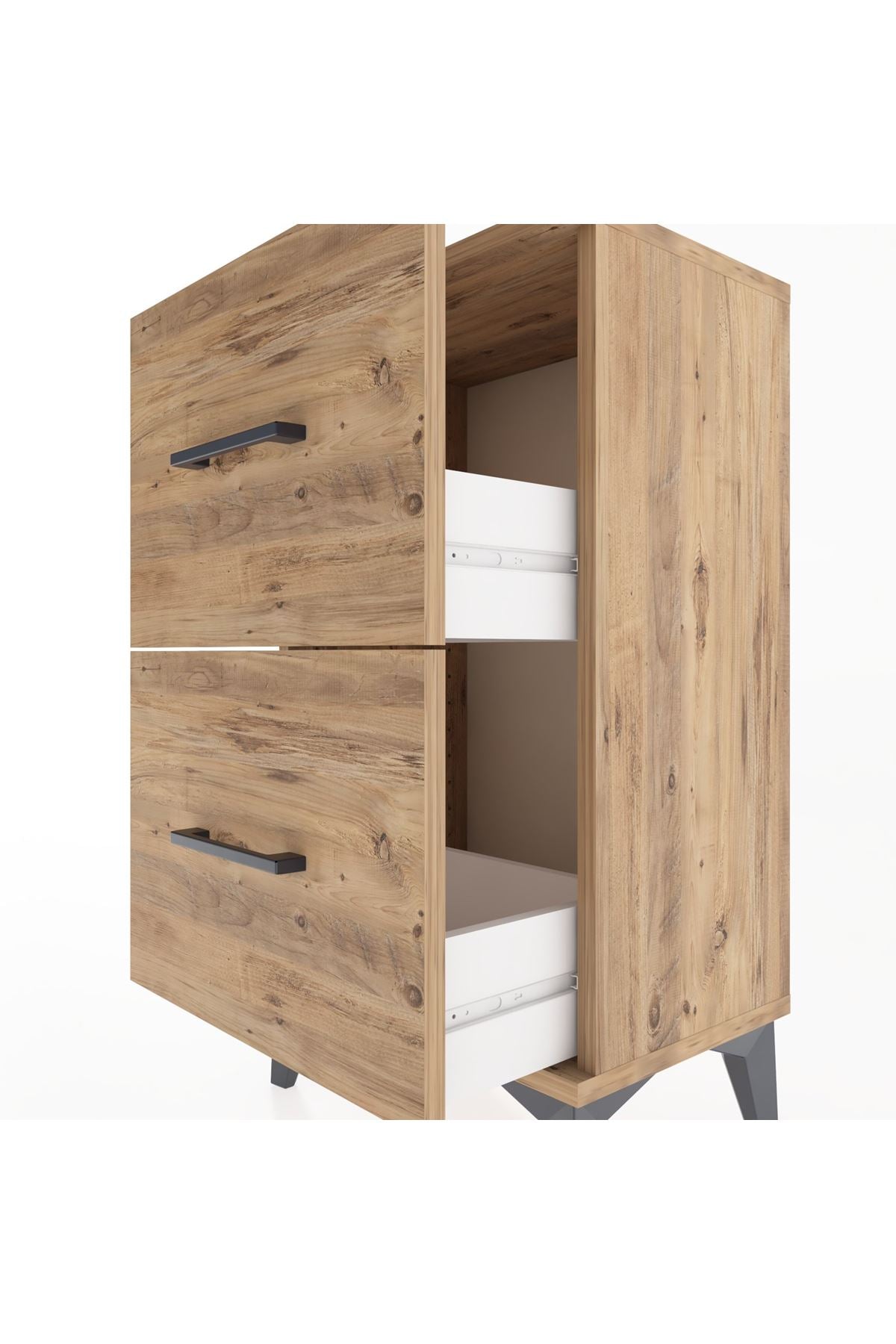 Arges Komodin Tek Raflı 2 Çekmeceli 44x30x80 - S08M018V9A