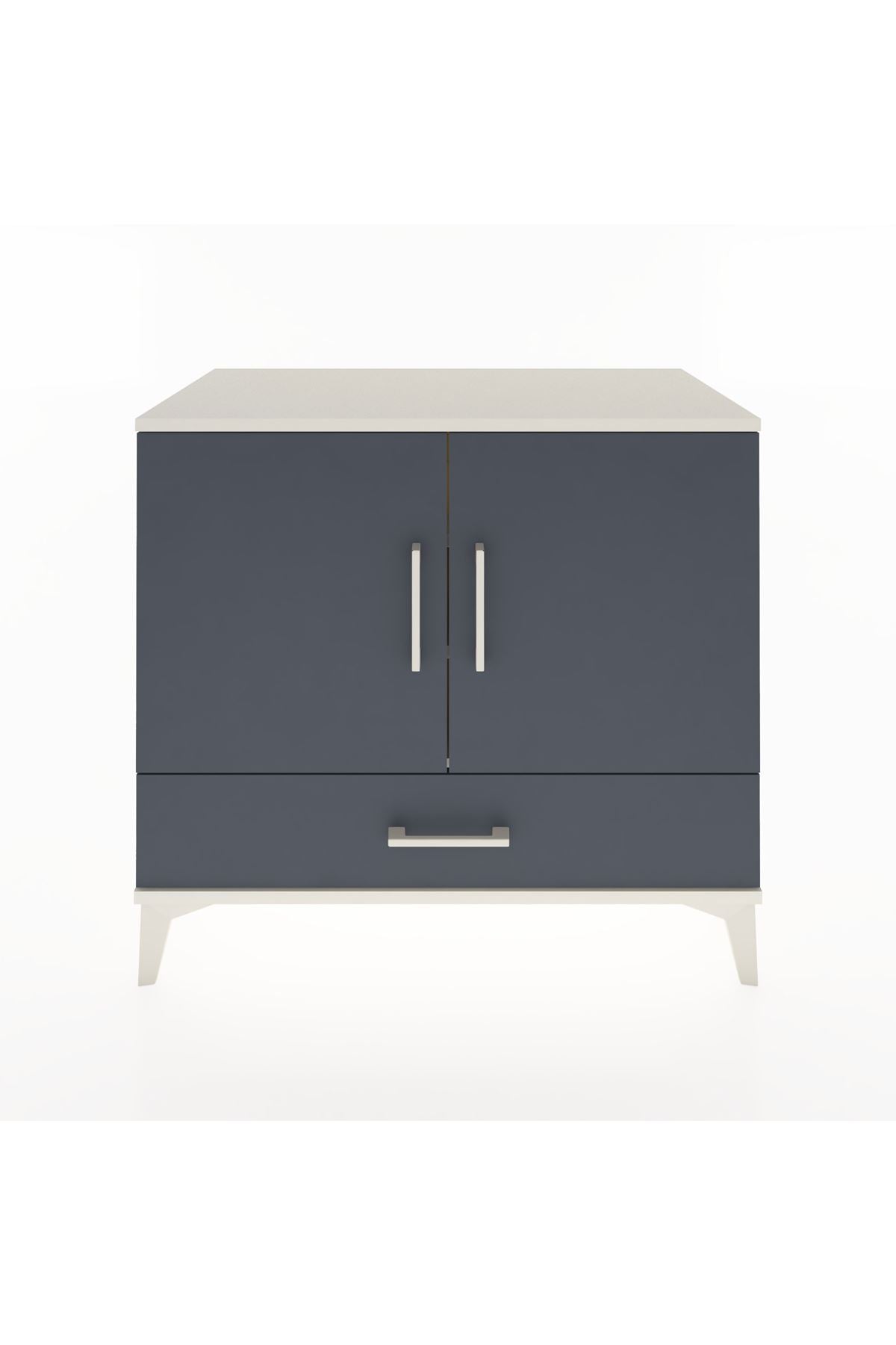 Hyperion Şifonyer 3 Raflı Tek Çekmeceli 2 Kapaklı 88x44x80 Aytaşı-Antrasit