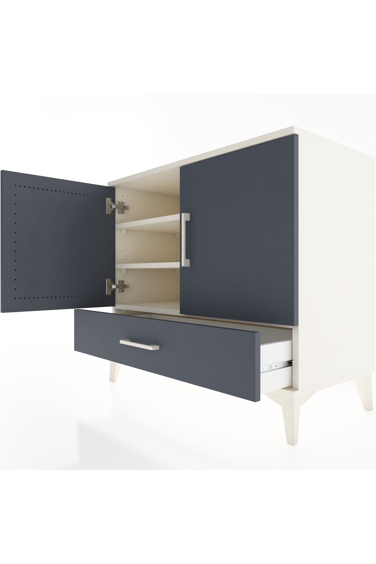 Hyperion Şifonyer 3 Raflı Tek Çekmeceli 2 Kapaklı 88x44x80 Aytaşı-Antrasit