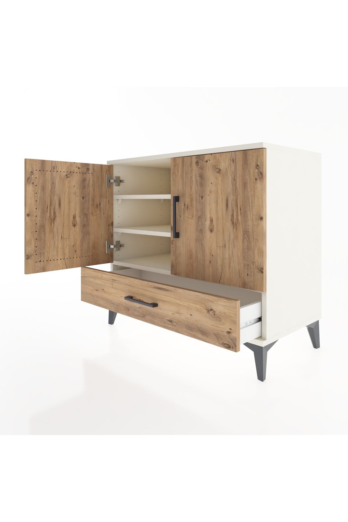 Hyperion Şifonyer 3 Raflı Tek Çekmeceli 2 Kapaklı 88x44x80 Aytaşı-Çam