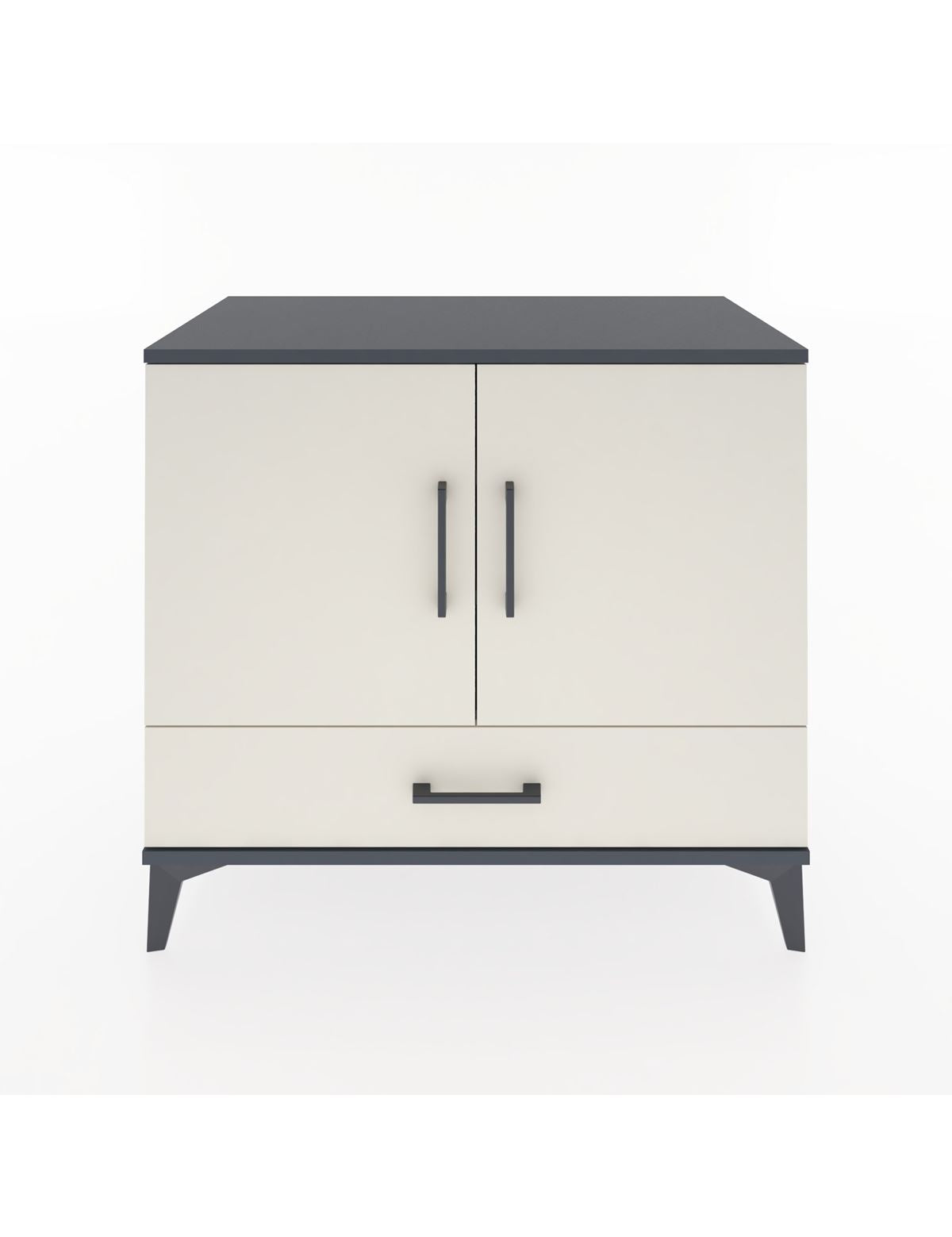 Hyperion Şifonyer 3 Raflı Tek Çekmeceli 2 Kapaklı 88x44x80 Antrasit-Aytaşı