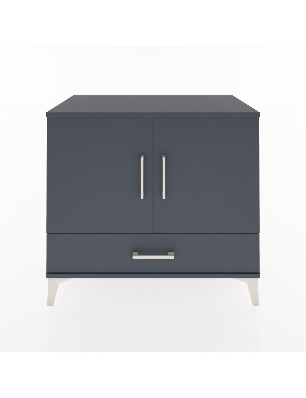 Hyperion Şifonyer 3 Raflı Tek Çekmeceli 2 Kapaklı 88x44x80 Antrasit-Antrasit