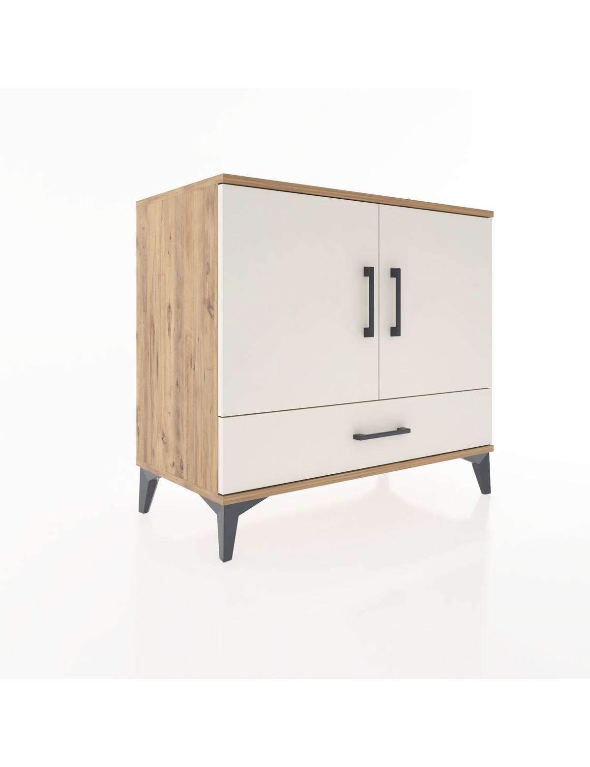 Hyperion Şifonyer 3 Raflı Tek Çekmeceli 2 Kapaklı 88x44x80 Çam-Aytaşı