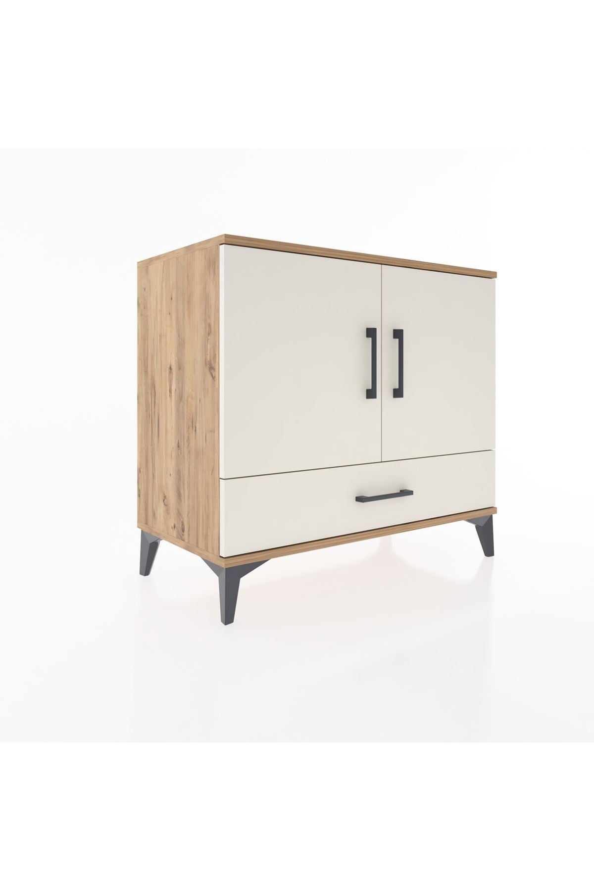 Hyperion Şifonyer 3 Raflı Tek Çekmeceli 2 Kapaklı 88x44x80 Çam-Aytaşı