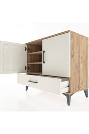 Hyperion Şifonyer 3 Raflı Tek Çekmeceli 2 Kapaklı 88x44x80 Çam-Aytaşı