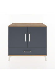 Hyperion Şifonyer 3 Raflı Tek Çekmeceli 2 Kapaklı 88x44x80 Çam-Antrasit