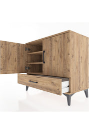 Hyperion Şifonyer 3 Raflı Tek Çekmeceli 2 Kapaklı 88x44x80 Çam-Çam