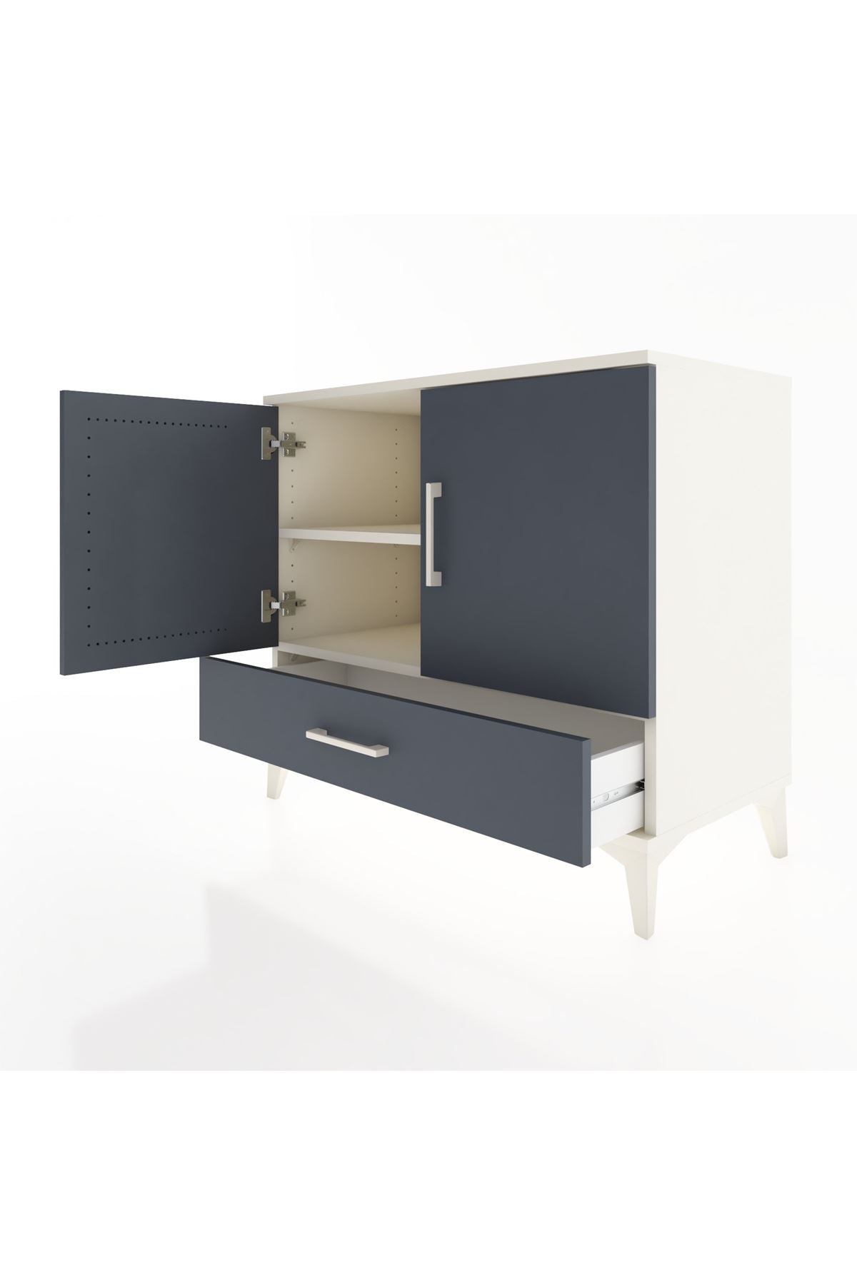 Hyperion Şifonyer 2 Raflı Tek Çekmeceli 2 Kapaklı 88x44x80 Aytaşı-Antrasit