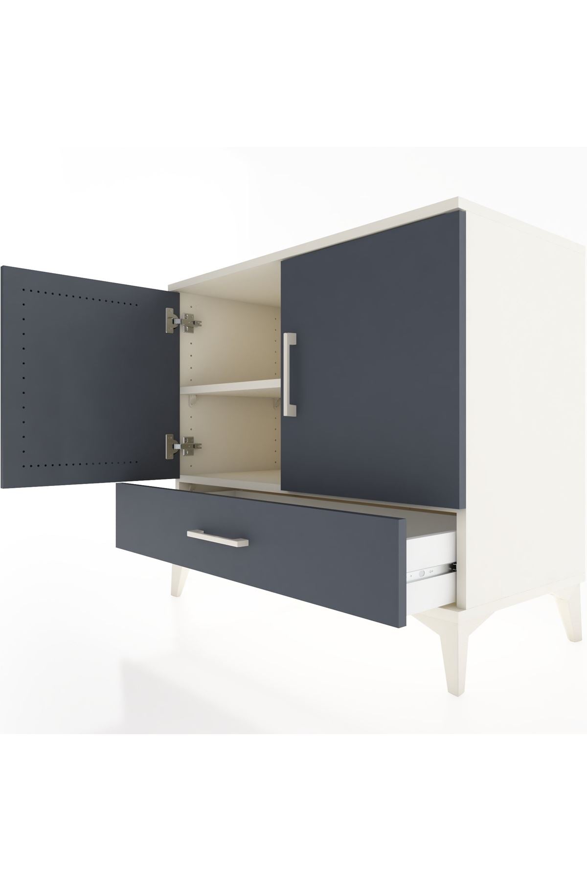 Hyperion Şifonyer 2 Raflı Tek Çekmeceli 2 Kapaklı 88x44x80 Aytaşı-Antrasit