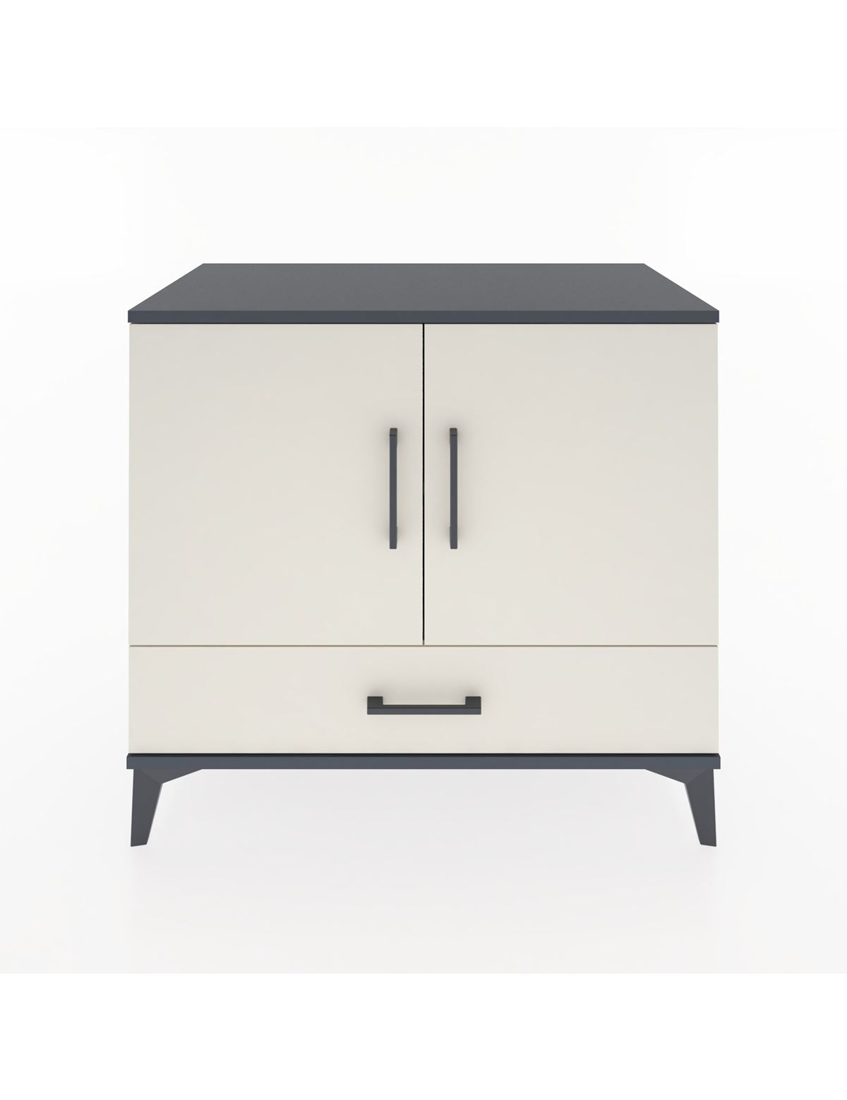 Hyperion Şifonyer 2 Raflı Tek Çekmeceli 2 Kapaklı 88x44x80 Antrasit-Aytaşı