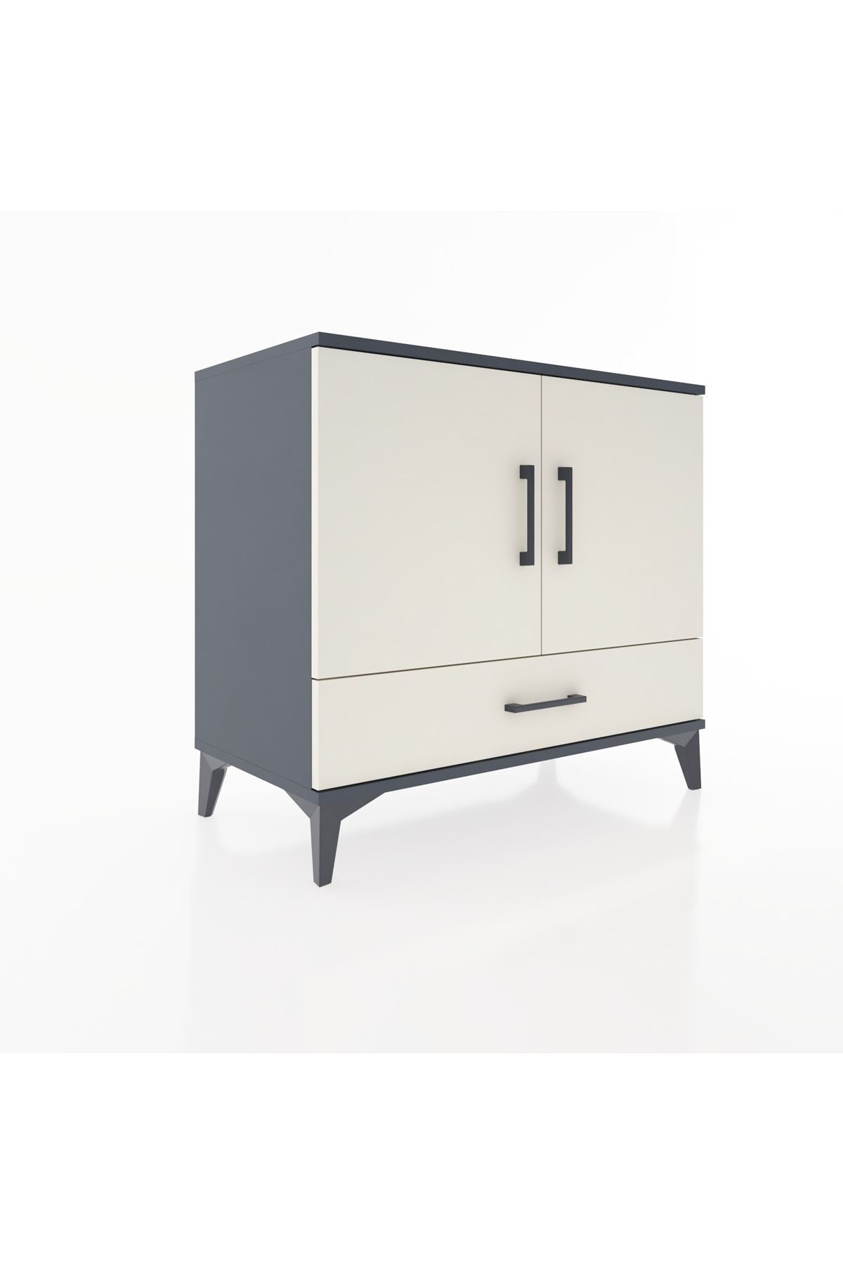 Hyperion Şifonyer 2 Raflı Tek Çekmeceli 2 Kapaklı 88x44x80 Antrasit-Aytaşı